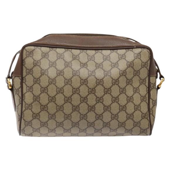 GUCCI GG Supreme Web Sherry Line Bag Pvc Beige Gold 56 02 088 - Picture 3 of 13